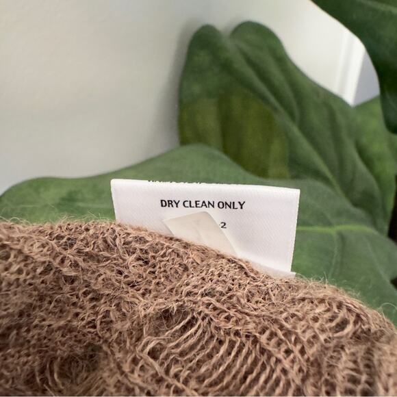 Eileen Fisher 100% Baby Alpaca Cardigan Sleeveless High Low Hem Soft Long Brown - Picture 10 of 11